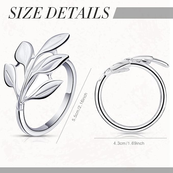 Hotop 24 Pcs Leaf Napkin Rings Set Silver Metal Napkins Rings Holders Bulk Glossy Table Adornment for Vintage Wedding Bridal Thanksgiving Christmas Holidays Fall Dinner Party Decoration Favors