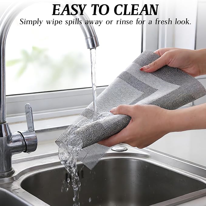 Timeet Gray Placemats Set of 6, Heat Resistant Non-Slip Place Mats, Durable Washable PVC Vinyl Woven Table Mats, Wipeable Placemats for Dining Table Easy to Clean