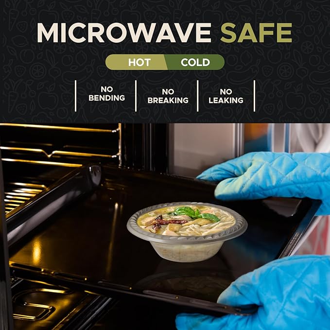 Clear Disposable Plastic Bowls [Pack of 120 | 5 Oz Bowls] Microwave Safe Disposable Bowls- Sturdy Rimmed Soup/Salad/Dessert/Ice Cream Bowls For Weddings, Parties, Kitchen Use