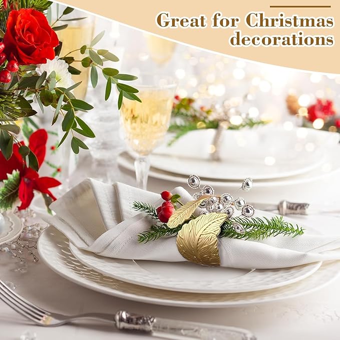 Gold Napkin Rings Set of 30, Gold Leaf Shape Napkin Rings for Table Setting Weddings, Anniversary, Birthday, Christmas, Fall, Halloween, Thanksgiving, Party of Table Setting