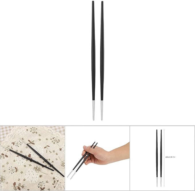 5 Pairs 304 Stainless Steel Chopstick Japanese Sushi Chopsticks Tableware Set Korean Chopsticks Set |Silver Black| chopstick sushi