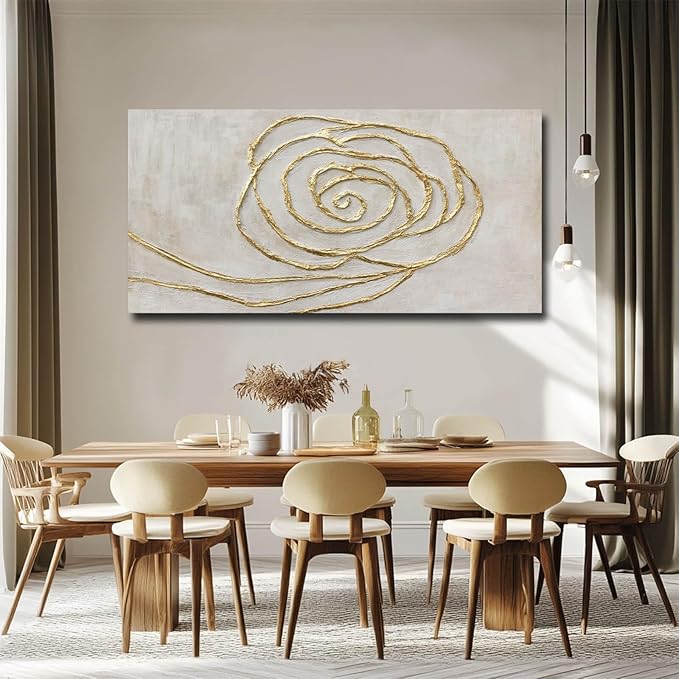 XIANSHOU Abstract Wall Art Pictures Contemporary Wall Hanging Decor Neutral Wall Print 29"x58" Wall Decorations for Living Room Dining Room