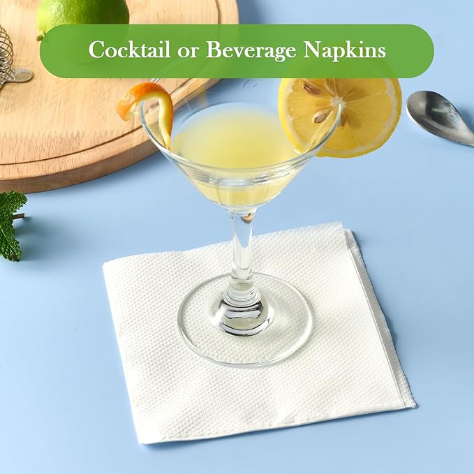 ECOLipak Lunch Napkins Bulk, 2000 Count Everyday Paper Napkins, 4.9×4.9 Inch Folded, 2-Ply Soft And Absorbent for Dinner, Gathering, Bar, Restaurants(9.8×9.8 Inch Unfolded)