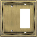 Henne Bery Sunken Pearls Heavy Duty Decorative Wall Plate Switch Plate Outlet Cover (Blank/Decorator, Antique Brass)