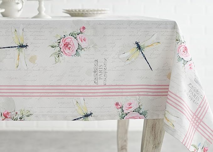 Maison d' Hermine Table Cloth Square Table 100% Cotton 60 x 60 Inches Tablecloth Reusable Decorative for Dining Room Farmhouse Home Valentines Day Decorations Spring Summer - Champ De Mars
