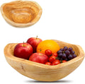 Handmade Wood Fruit Bowl for Kitchen Counter - 10-12in Irregular Wooden Decorative Bowl,Wooden Serving Bowl for Salads Snacks Keys Home Decor (10-12in/25-29cm)