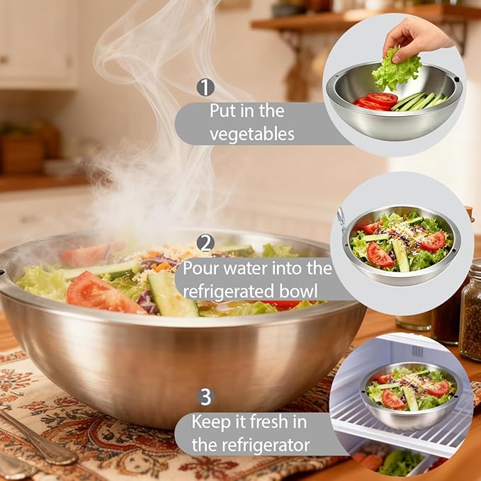 Dip Chiller Bowl Large 35oz Capacity Stainless Steel Double Walled Insulated Ice Serving Bowl Insulated Dip ice bowl Parties Salsa Condiments Salad & Food Hot or Cold Sauces Guacamole