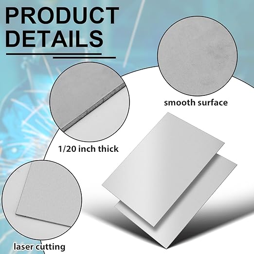 2 Pcs 16 Gauge Mild Metal Steel Sheet Plate Weldable Carbon Cold Panels Square Rolled for Outside Industrial DIY Weld Accessories, Easy Formability Smooth Surface (16 x 12 Inch)