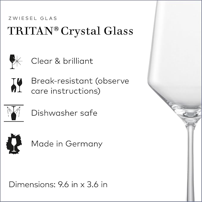 ZWIESEL GLAS Pure Cabernet Red Wine Glass (Set of 6), Graceful Wine Glasses for Red Wine, Dishwasher-Safe Tritan Crystal Glasses, Made in Germany (18 Ounce)