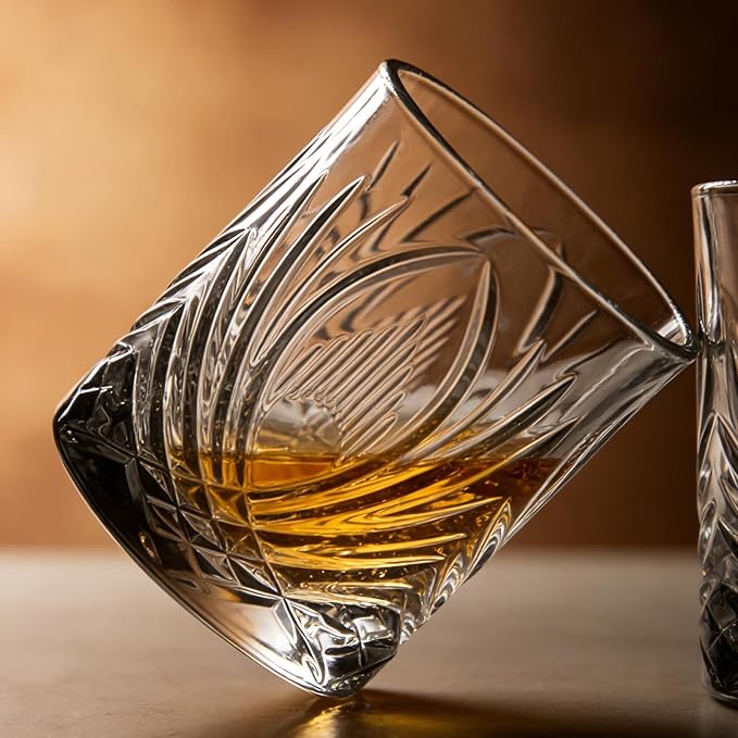 11 OZ Premium Whiskey Glasses (6-Piece) - Old Fashioned Glassware, Exquisite Craftsmanship for Scotch, Bourbon, Rum & Cocktails, Ideal for Self-Use or Gift for Whiskey Enthusiasts