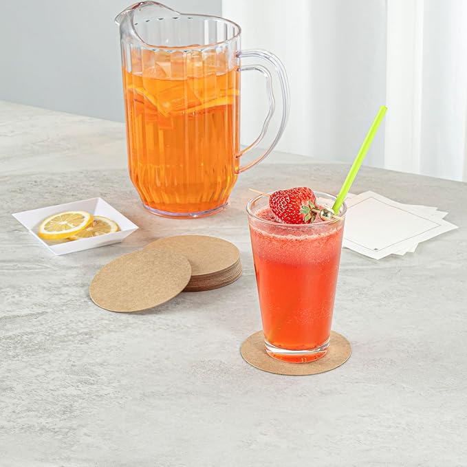 Restaurantware Paper Coasters 1000 Pack of 3.5 Inch Disposable Beverage Coasters Absorbent for Hot and Cold Drinks Kraft Coffee Cup Essentials for Table Decor, Kitchen, Home Patio or Living Room