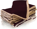 Fingercraft Dinner Cloth Napkin Cotton Muslin Double Gauze 8 Pack with Classic Lace for Everyday Use, Wedding, Party, Christmas, Easter Napkins Cloth are Pre Shrunk and Good Absorbency Chocolate