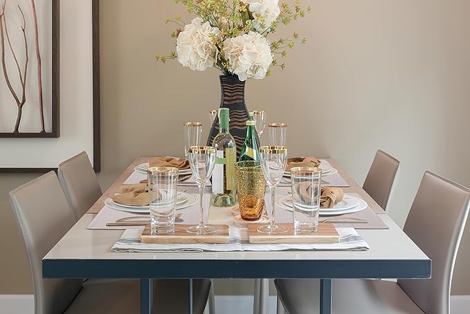 homing Cotton Linen Placemats Set of 4, Cloth Washable Farmhouse Dining Table Mats for Indoors & Outdoors, Easy to Clean, Neutral Beige, 13 x 19 Inch