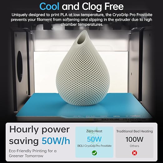 BIQU Cryogrip Pro Frostbite Cold Build Plate Compatible with Snapmaker U1 3D Printer 276x301MM Panda Build Plate Double-Sided Upgrade Room Temperature Print Removable Surface Platform