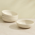 Ceramic Pasta Bowls Set of 4 – 40oz Extra Large Dinner Bowls, Deep Plates Salad Bowl for Eating, Pasta Plates, Stoneware Shallow Bowl Plate Set, Dishwasher & Microwave Safe - Beige