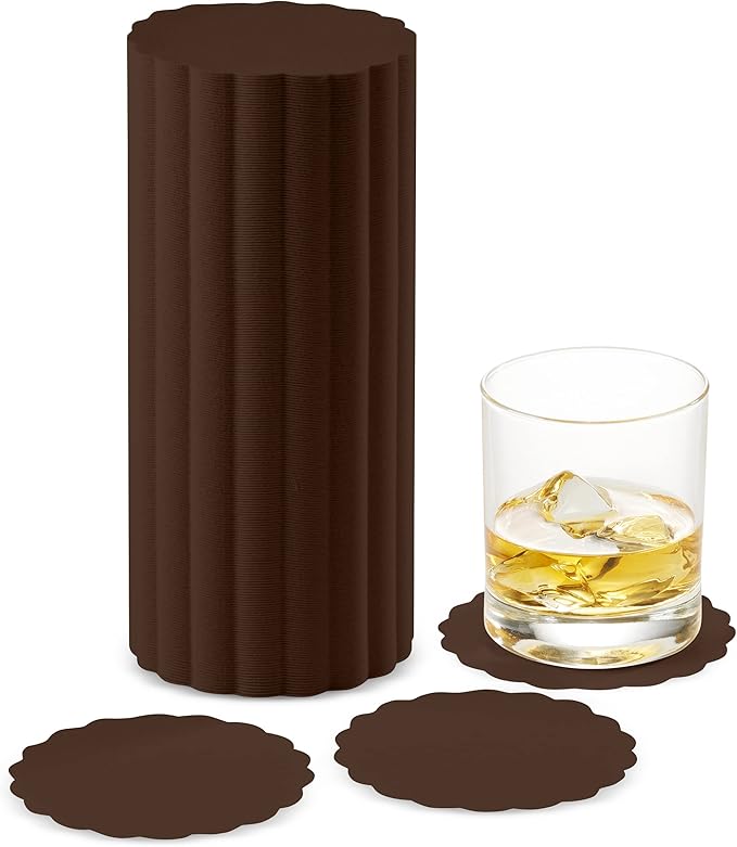 Disposable Brown Paper Coasters for Drinks, 3.5 Inch Round Coasters for Bar, Cocktail, Beverage, Wine Or Event, 500 Pack Bulk