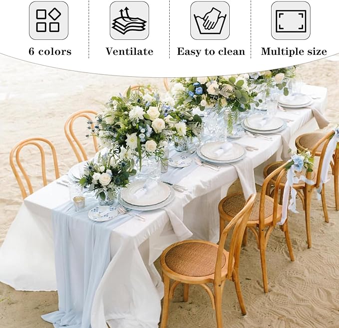 Fitable Elegant Rectangle Table Clothes, 6 Pack - 90 x 132 Inch, Ivory - Reusable and Washable Tablecloths, Polyester Fabric Table Covers for Wedding, Party, Banquet, Formal Events