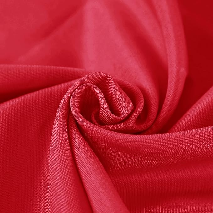 Fokitut 6 Pack Round Tablecloth, 120 Inch, Stain Resistant and Wrinkle Polyester Table Cloth, Fabric Table Cover for Kitchen Dining, Wedding, Party, Holiday Dinner-Red
