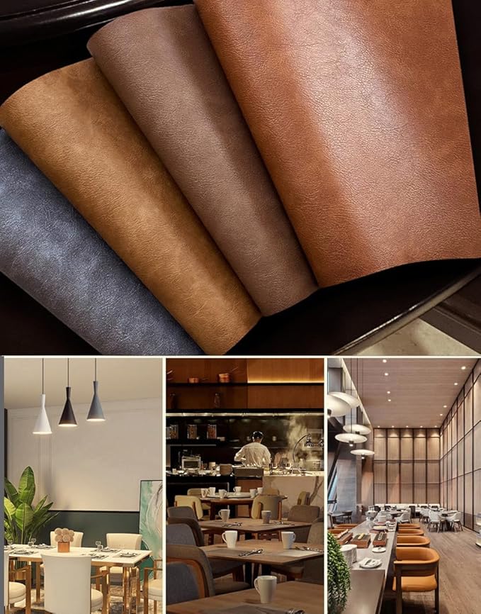 Leather Round Table Washable Placemats, Thick Faux Leather Heat Resistant Wedge Table Placemat, Waterproof Non-Slip Easy to Clean Place mat for Kitchen Coffee Dining Room Table Set of 4