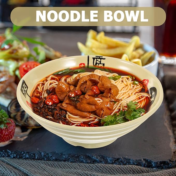 STOBAZA Melamine Ramen Bowl Large Noodle Soup Container for Restaurant Use Smooth Finish Household Tableware for Rice Noodles Dessert and Asian Cuisine