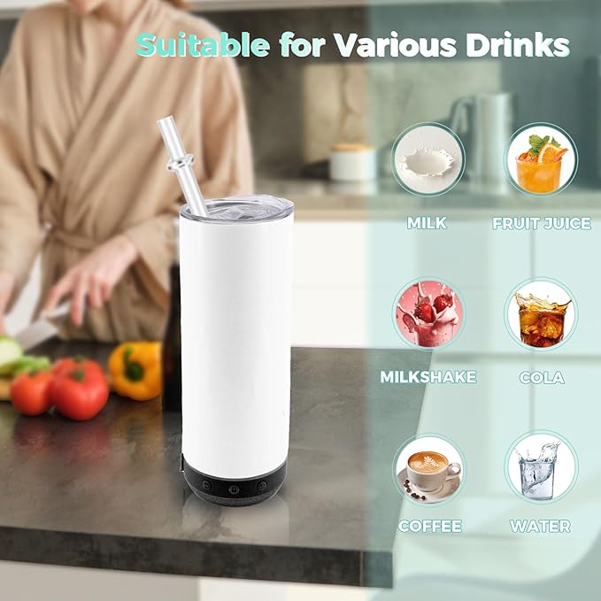 6pack 20oz cups Bluetooth Tumbler with Straw and Lid, Double-Wall Stainless Steel Vacuum Insulation Sublimation Tumbler Blank, RemovableRechargeable Bluetooth Wireless Speaker （Black）
