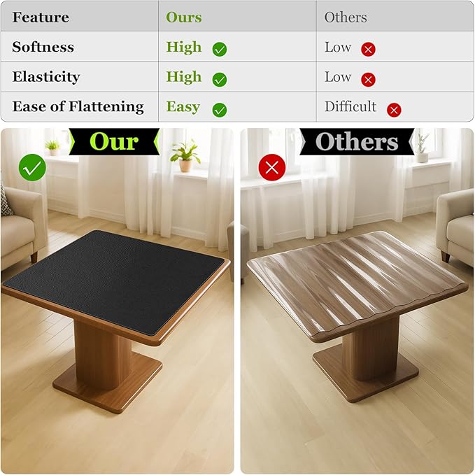 Warmstar Leather Table Cover 34 x 60 Inch, 1.8MM Thick PVC Table Protector Waterproof, Desk Cover Protector Non-Slip Desk Pad for Kitchen, Dresser, Gaming Desk,Dining Room Table