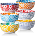 Ceramic Dipping Bowls Set - Mini 4 Oz Dessert Bowls - Small 3.5 Inch Porcelain Bowls for Side Dishes, Snack, Yogurt, Appetizer - Microwave Dishwasher Safe - Set of 6 - Assorted Colors