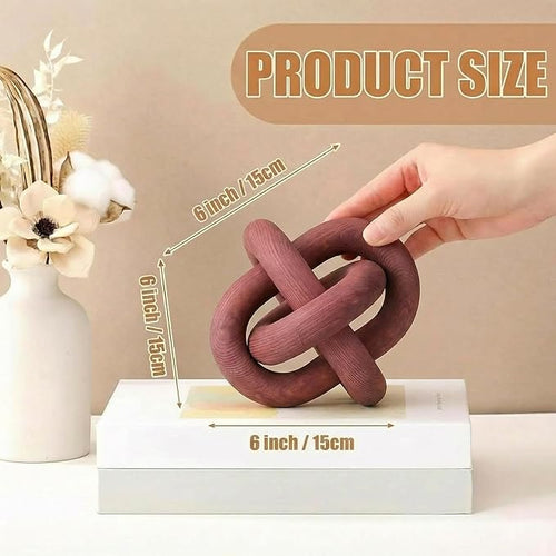 3 Link Wood Knot Decor Rustic Home Décor Accents Hand Carved Coffee Table Decoration, Boho Chain Link Decoration, Modern Shelf, Rustic Objects for Home Living Room Bedroom(Reddish-Brown)