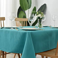 maxmill Jacquard Table Cloth Swirl Design Water Proof Wrinkle Free Water Proof Heavy Weight Soft Tablecloth Decorative Fabric Table Cover for Outdoor and Indoor Use Rectangular 60 x 104 Inch Teal
