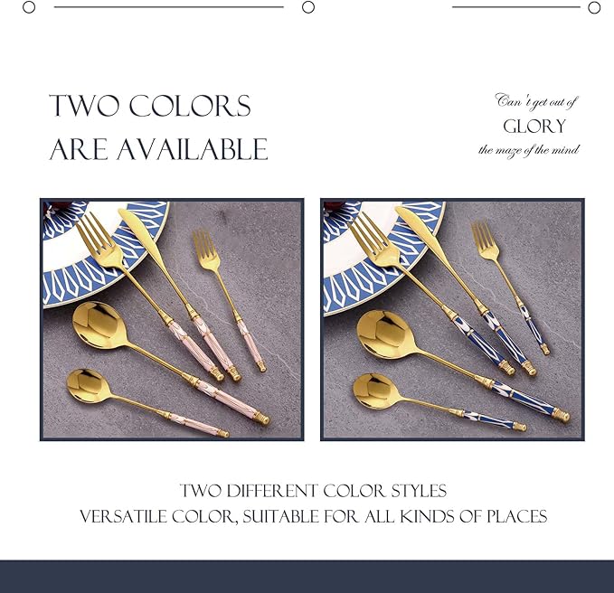 40-piece Silverware Set With Ceramic Handle, Premium Food Grade Stainless Steel Flatware Sets, Mirror Polished Cutlery Set, Dishwasher Safe (for 8 People)
