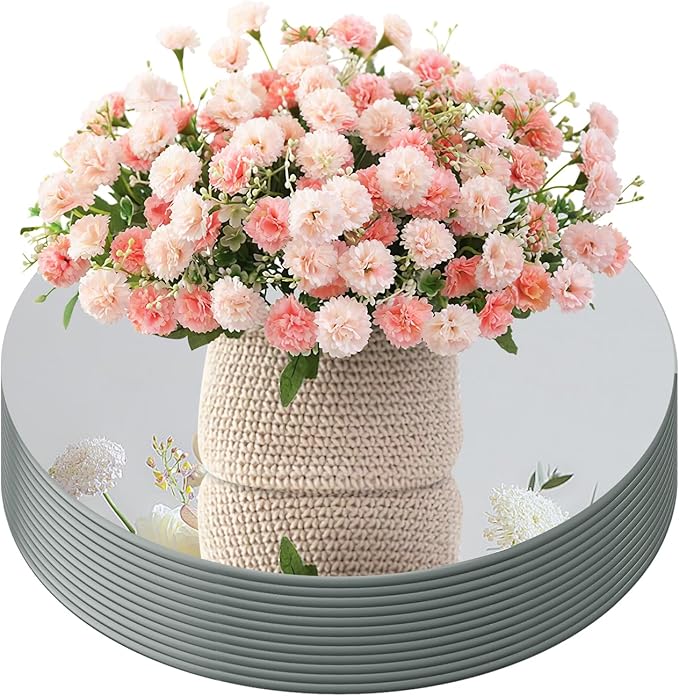 12" Round Mirror Centerpieces for Table, 12Pcs Glass Mirror Table Centerpieces，Glass Mirrors Centerpiece for Wedding Decorations,Parties,Baby Shower, 2mm Thick