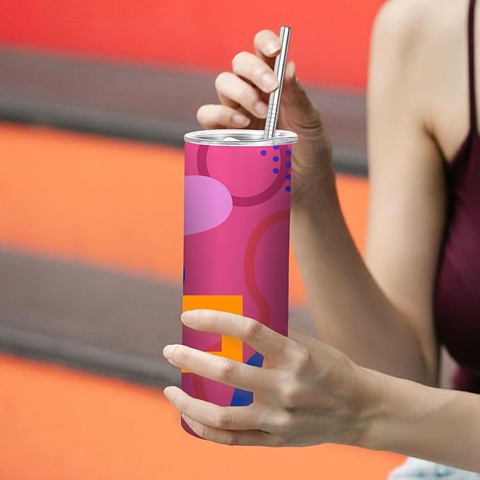 16 Pack Sublimation Tumblers Edge Blanks Skinny Straight Bulk 20 oz, Stainless Steel Double Wall Insulated Tumbler with Straw & Lids for Heat Transfer, White