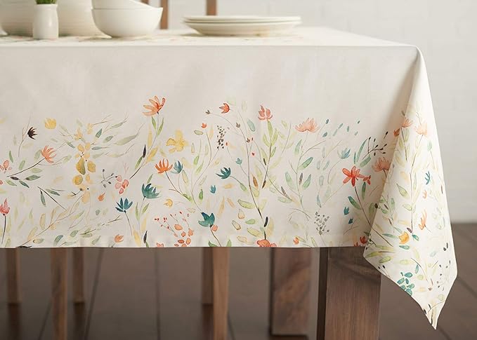 Maison d' Hermine Table Cloth Rectangle Table 100% Cotton 70 x 108 Inches Tablecloth Reusable Decorative for Dining Room Farmhouse Home Valentines Day Decorations Spring Summer - Colmar