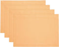 Solino Home Linen Cloth Placemats Set of 4-100% Pure Linen Peach Placemats 14 x 19 Inch for Valentines, Spring, Easter - Fete