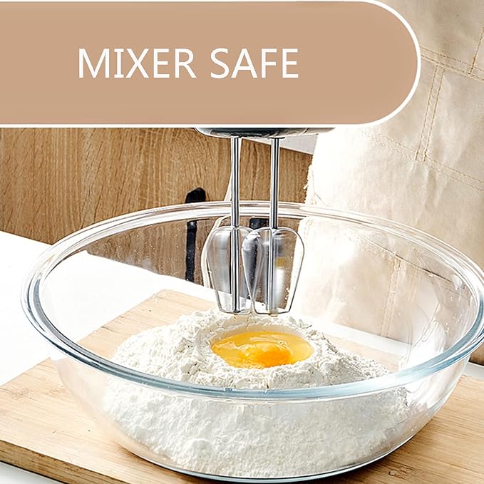 Glass Mixing Bowls with Lids Set, 8 Pieces Glass Salad Bowl Set with Lids(0.6QT,1.1QT,2.2QT,4QT) High Brosilicate Microwave Bowls for Kitchen Baking, Prepping Serving and Storage, Great Gift