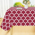 Smiry Rectangle Table Cloth, Waterproof Vinyl Tablecloth with Flannel Backing for Rectangle Tables, Wipeable Spillproof Plastic Tablecloths for Dining, Camping, Indoor and Outdoor (60"x120", Burgundy)
