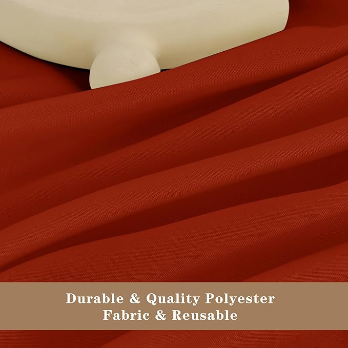 Fitable 6 Pack Rust Round Table Clothes - 90 Inches in Diameter - Stain Resistant and Washable Fall Tablecloths, Polyester Fabric Table Covers for Wedding, Party, Banquet, Gathering