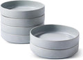 famiware Star 7.5" Pasta Bowls Set, Salad Bowl Set of 6, Double Reactive Glaze, Stackable, Perfect for Your Friend for Housewarming, Thanksgiving, Christmas, Light Gray