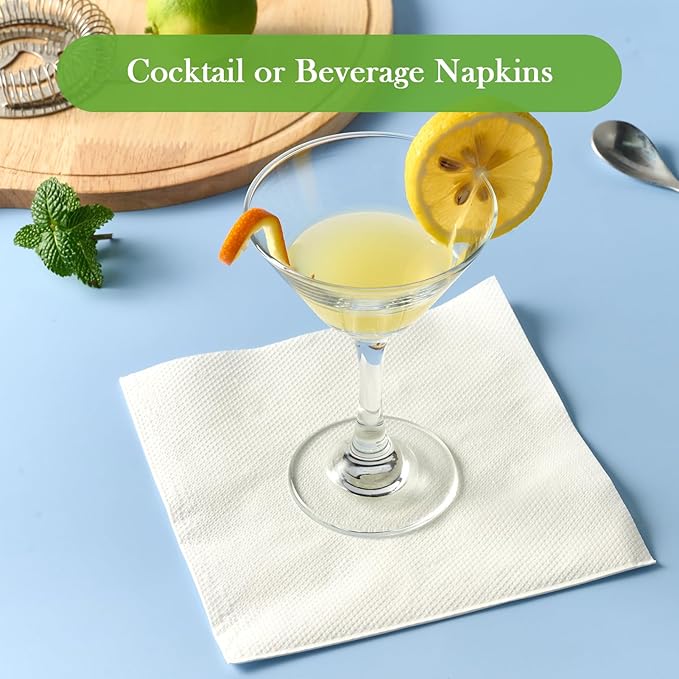 ECOLipak Lunch Napkins Bulk, 1000 Count Everyday Paper Napkins, 6.5×6.5 Inch Folded, 2-Ply Soft And Absorbent for Dinner, Gathering, Bar, Restaurants(13×13 Inch Unfolded)