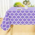 Smiry Rectangle Table Cloth, Waterproof Vinyl Tablecloth with Flannel Backing for Rectangle Tables, Wipeable Spillproof Plastic Tablecloths for Dining, Camping, Indoor and Outdoor, (52"x70", Lavender)