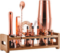 SOING Mixology 24-Piece Bartender Kit,Perfect Home Cocktail Shaker Set for Drink Mixing,Stainless Steel Bar Tools with Stand,Velvet Carry Bag & Recipes Cards Included