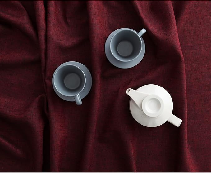 Solino Home Linen Red Garnet Tablecloth 60 x 144 Inch - Athena, 100% Pure Linen Rectangle Tablecloth - Machine Washable Table Cloth for Valentines, Winter
