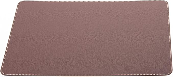 Nikalaz Set of 6 Placemats Made of Recycled Leather (18"x13", Brown)