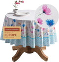 Maison d' Hermine Table Cloth Round Table 100% Cotton 69 Round Inches Tablecloth Reusable Decorative for Dining Room Farmhouse Home Valentines Day Decorations Spring Summer - Flower in The Field