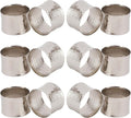 Handmade Round Hammered Silver Napkin Rings Holder for Dinning Table Parties Everyday, Set of 12