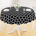 Smiry Round Plastic Table Cloth, Waterproof Vinyl Tablecloth with Flannel Backing for Round Tables, Wipeable Spillproof Tablecloths for Dining, Camping, Indoor and Outdoor (60" Round, Black)