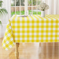 misaya Rectangle Waterproof Vinyl Table Cloth, Buffalo Flannel Backed Tablecloth, Wipeable Plastic Table Cover for Dinner, Kitchen, Outdoor (60" x 120", Yellow and White)
