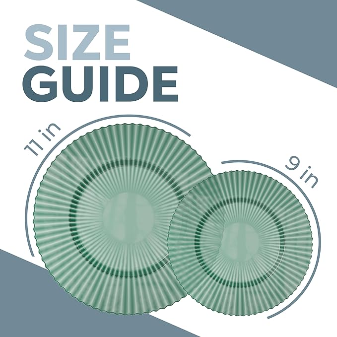 Exquisite 80 Piece Plastic Disposable Plates Set For 40 Guests I 40 X 9 Inch & 40 X 11 Inch Disposable Plastic Plates | Color: Green| Great for Weddings Parties And Formal Occasions