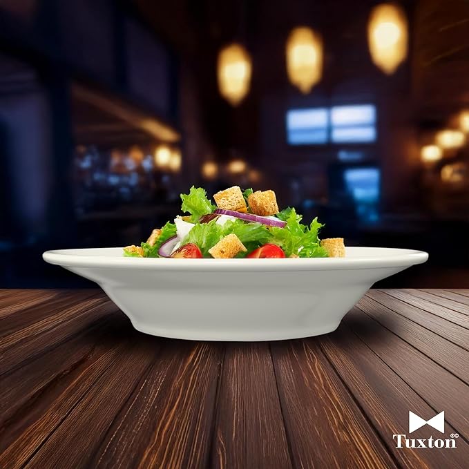 Tuxton China TRE-027 Soup Bowl, 12-1/2 oz., 9" dia., round, microwave & dishwasher safe, oven proof, fully vitrified, ceramic, Reno/Nevada, American White/Eggshell, Case of 24