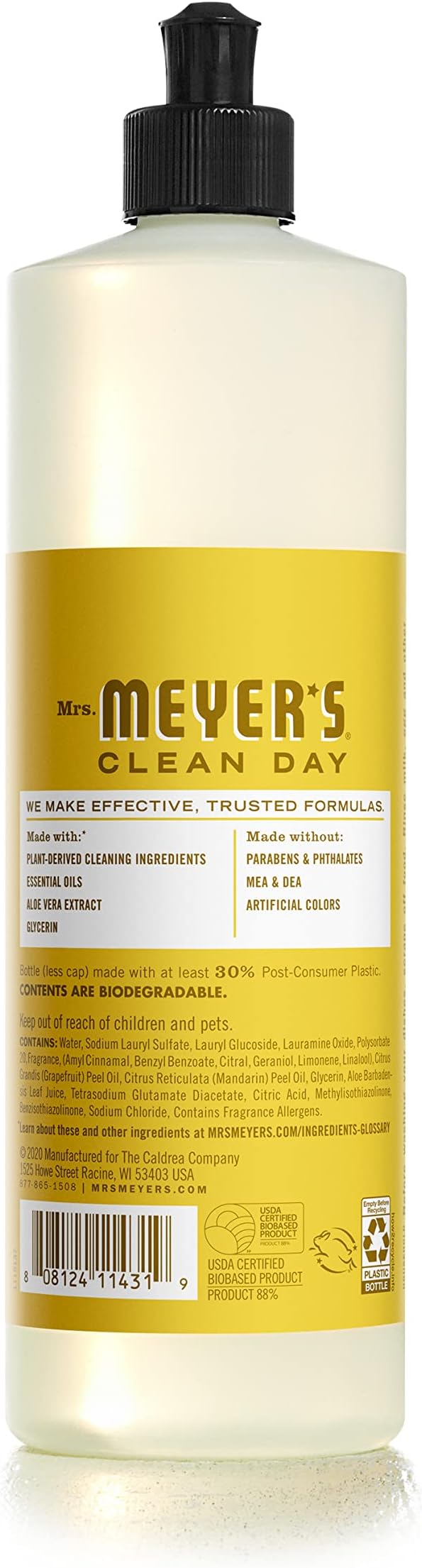 MRS. MEYER'S CLEAN DAY Liquid Dish Soap, Daisy, 16 fl. oz